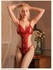 Lencería Sexy de Escote en V Profundo que Revela el Pecho para Mujeres, Body de Encaje con Diseño Hueco, Lencería Caliente con Abertura en la Entrepierna Sin Quitar