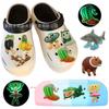 Nuevos dijes luminosos para zapatos con temática de animales, hebillas decorativas desmontables de goma suave de PVC, accesorios para DIY