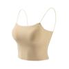 Chaleco de Primavera y Verano de tirante fino para mujer, simple, para usar debajo o como prenda exterior, sin aro, con almohadilla en el pecho, top tipo tubo de seda helada, versátil, lencería de lujo ligero