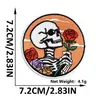 Novos patches bordados estilo punk da Qiansheng com designs de caveira, rosa e borboleta para decorar roupas e chapéus, patches termocolantes