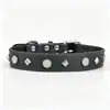 Collar de Cuero para Mascota Capa Superior Piel de Vaca Collar para Perro Collar de Cuello Collar de Cuello Cuero de Flor Completa Remache Perro Grande
