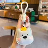 Chaveiro Criativo de Couro PU para Cachorro, Pingente de Bolsa, Figura de Couro Desenho Animado, Chaveiro Boneco, Ornamento, Pequeno Presente