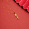 Colar Ouro Areia do Vietnã Luxo Leve Zircônio Verde Pequena Cobra Espírito Corrente para Clavícula Design de Nicho Feminino Joia que não Desbota a Cor a Longo Prazo