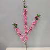 Flor artificial de estilo chinês com folhas, galhos falsos de flor de pêssego, paisagem de jardim, flor de pêssego artificial para decoração de casa, simulação de flor de pêssego