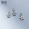 Prata Esterlina 925 Banhada a Ouro Micro-Incustada Estrela de Cinco Pontas Pequeno Pingente para Pulseira DIY Charme Material para Tecelagem de Corda Artesanal Acessórios S1491