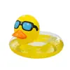 Nuevo flotador inflable de PVC engrosado ecológico con lentejuelas de pato amarillo grande de dibujos animados transfronterizo para entretenimiento en la piscina, para adultos