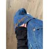 Jeans Vintage Americano Plus Size para Mulheres, Adequado para Primavera e Outono, para Figuras Curvilíneas, Caimento Solto, Cintura Alta, Emagrecedor, Calças de Perna Reta Perna Larga