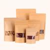 Saco de papel Kraft branco auto-selante auto-portante saco de chá snack embalagem de alimentos saco janela Kraft saco de papel selado atacado