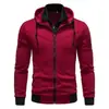 Moletom de Moda Masculina Primavera 2024, Novo Cardigan Casual Masculino Slim Fit Color Block com Capuz Jaqueta Fina