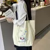 Bolso Grande Relajante de Gran Capacidad para Mujer 2024 Nuevo Bolso Pequeño Fresco de Lona Bolso Tote de Hombro Lindo de Pastel Doble Cara