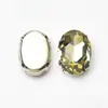 Garras de Orelha Coloridas 10x14mm Base Prateada Strass Oval DIY Decoração para Embalagem de Sapato Acessórios de Strass de Vidro Costurados à Mão