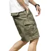 Pantalones Cortos de Trabajo de Verano con Múltiples Bolsillos para Hombre, Pantalones Casuales Sueltos de Longitud Media, Pantalones de Pierna Recta de Longitud Media, Pantalones Cortos de Moda de Longitud Media