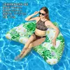 Encosto de PVC ecológico transfronteiriço Piscina flutuante Adulto Água Inflável Espreguiçadeira Em forma de U Flamingo de lantejoulas Inflável Remo flutuante