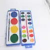 Set de Pigmentos para Acuarela 12 Colores Pigmento Sólido Soluble en Agua Portátil Estudiante Acuarela Pintura Color Pintura Pincel Artístico Introducción