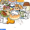 100 Dibujos Lineales de Cachorros Lindos y de Alto Valor y Comida, Impermeables de Alta Definición Pegatinas para Estuche de Computadora de Escritorio y Teléfono