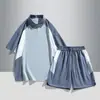 Ventas Directas de Fábrica Transfronterizo 2025 Alta Calidad Nuevo Verano Moda Holgado Manga Corta Traje Polo para Hombres y Adolescentes