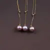 Colar Pingente Colar 9-11mm Prata 925 Pérola de Água Doce Redonda Brilhante Pingente Único Feminino Ajustável em Forma de Y