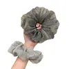2026 Novo Scrunchie de Gaze Nuvem Céu Estrelado com Strass para Mulheres, Elástico de Cabelo Listrado de Alta Qualidade, Corda de Cabelo Elegante