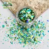 Pó de Glitter Popular para Nail Art da Amazon Maquiagem de Palco Flash Iluminador Corporal Joias para Unhas Atacado Alto Brilho