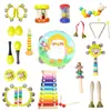 Set de Instrumentos Musicales Orff Set de 13 Piezas Juguete de Instrumento de Percusión Musical para Educación Temprana Infantil Material Didáctico para Jardín de Infantes Rojo
