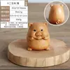 Talla en Madera de Ciprés Versión Q Lindas Doce Señales del Zodíaco Adornos Creativos de Escritorio Artesanías Tradicionales Decoraciones Coleccionables