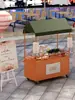 Carrinho de Mão Pequeno de Ferro para Feira Carrinho de Rua Móvel Carrinho de Lanches Estante de Exibição Carrinho de Flores para Feira Noturna Carrinho de Promoção para Feira ao Ar Livre