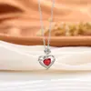 Moda Transfronteriza Europea y Americana Colgante de Rosa Amorosa Trébol de Cuatro Hojas Diamante Cristal Corazón de Melocotón Collar de Dama Ceremonia del Día de la Madre