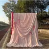 Serie Roja de Boda Tela Elástica de Seda de Leche Caída Salón de Bodas Hotel Escenario Estilo Coreano Techo Escalonado Fondo