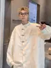 Camisa de manga larga para hombre 2024 primavera nuevo estilo chino camisa de botones jacquard bordado túnica suelta abrigo