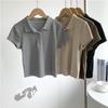 Camiseta curta de manga curta slim fit de cintura alta estilo americano feminina para verão, shorts esportivos, roupas de prática de yoga, roupas de dança, camiseta