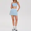 Traje deportivo de dos piezas falso con bloques de color transfronterizo nuevo para mujer, traje de running, deportes, fitness, yoga, chaleco de tenis, pantalones cortos para mujer