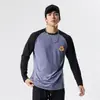 Entrenamiento Físico Correr Fitness Tops Ropa de Trabajo de Entrenador Ropa de Ciclismo de Manga Larga Secado Rápido Camiseta Deportiva Bloque de Color
