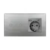 Padrão Europeu 157*86 Tomada com Interruptor Touch Russo Painel de Vidro Tomada com Interruptor Touch Luz Ozon Painel F