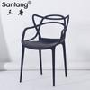 Cadeira de Rattan Santang Simples e Criativa, Cadeira de Adulto com Encosto de Rattan Sintético, Cadeira de Jantar para Café ao Ar Livre Estilo Nórdico, Venda por Atacado de Cadeiras para Adultos
