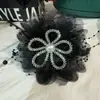 2025 Novo Girassol Brilhante Flor de Diamante Anel de Cabelo Moda Pegador de Cabelo Acessórios de Cabelo Corda para Coque Feminino Grampo Elegante Versátil
