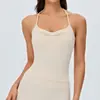 Top de tirantes finos cruzados con cuello halter para mujer, con almohadillas extraíbles en el pecho, corte ajustado, espalda hermosa, camisola deportiva, ropa para Pilates y fitness