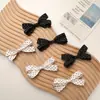 Tela Exquisita y Linda de Puntos Blancos y Negros con Lazo Grande para Accesorios de Cabello Hechos a Mano, Zapatos, Bolsos, Accesorios de Ropa, Accesorios
