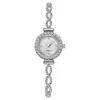 1 Peça Novo Relógio Feminino Flor Envolvida em Strass, Pulseira Ajustável Mostrador Pequeno Elegante Relógio de Pulso a Quartzo