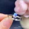 Fabricantes de anillos con incrustaciones de piedra lunar azul natural de plata 925 al por mayor plata esterlina anillo de dedo vivo pequeño