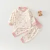 Conjunto Separado de Ropa de Otoño para Bebé Algodón Puro Ropa Interior Base para Bebés Otoño e Invierno Cintura Alta Protección de Barriga Pijamas Ropa Interior para Bebés y Niños Pequeños