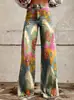 Comércio Exterior Transfronteiriço Aliexpress Ebay Europeu e Americano Moda Feminina Plus Size Calças Casuais Finas Imitação de Jeans Wide-Leg Longas
