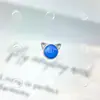 Brincos de Pino Cabeça de Gato Opala Nebulosa Liga de Titânio G23 Titânio ASTM F-136 Rosca Interna OPAL Piercing Cabeça de Brinco