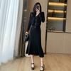 Conjunto Estilo Chanel 2026 Nuevo Popular Otoño e Invierno Elegante Socialité Suave Cardigan de Punto y Falda Conjunto de Dos Piezas