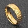 Anel de Pneu Vintage Simples Personalizado Transfronteiriço Europeu e Americano Aço Inoxidável Preto Ouro 18K Moda Desgastado Atacado