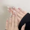 Perseguindo a Luz Olho de Gato Suave e Clareador Estilo Francês Simples High-End Nude Gradiente Nail Art Unhas Usáveis