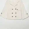 Venta al por mayor transfronteriza 2026 Moda europea y americana versátil casual blazer de doble botonadura con cuello de traje, chaqueta suelta de manga larga para mujer F41563