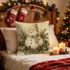 Funda de Almohada de Poliéster Navideña Acuarela Vintage Transpirable No Sofocante Cojín de Asiento Combinación de Conjunto de Amazon Almohada de Sofá