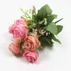 Ramo de Rosas Artificiales Estilo Europeo, Flores Falsas, Ramo de Novia para Boda, Flores de Seda, Decoraciones de Mesa para Hotel, Flores Eternas
