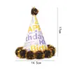 Sombrero de Cumpleaños para Niños y Adultos Punto Láser Reflectante Gorra Puntiaguda de Bola Gorra Puntiaguda de Fiesta Gorra de Corona Gorra de Bola Mao