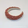Diadema de perlas de lujo europea y americana, pasador de pelo, diadema de red para la parte superior de la cabeza, diadema roja para el cabello, presión lateral ancha, industria pesada exagerada, para mujer, venta al por mayor